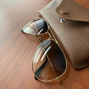 Ray-Ban Gold Aviator Sunglasses